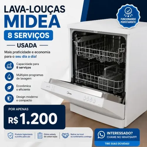 Lava Louça 8 serviços Midea