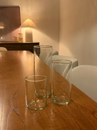 Kit 3 Vasos Tubo de Vidro Cilíndrico