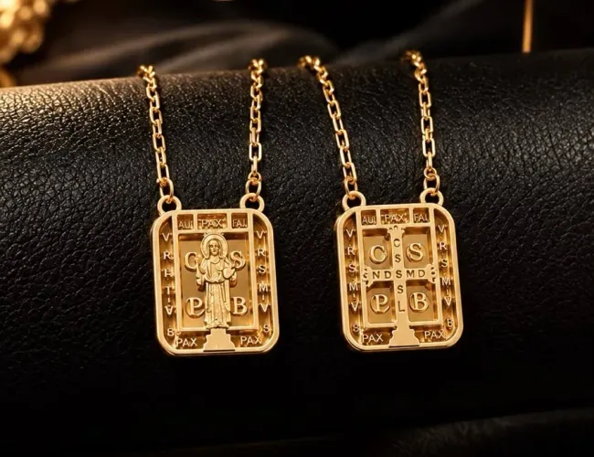 Escapulário São Bento em Ouro 18k 750