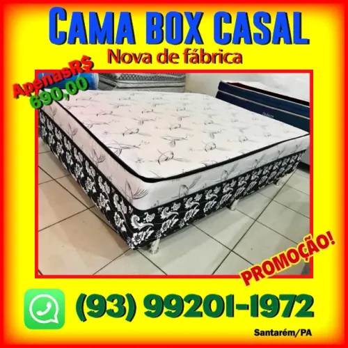 Cama Box Casal Perfeita! Conforto e Estilo em PROMOÇÃO! apenas R$690,00