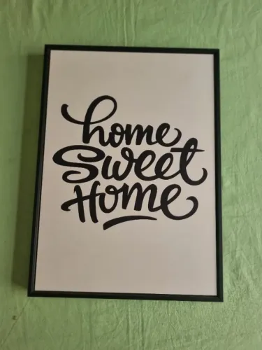 Quadro decorativo home sweet home 35x49 moldura preta