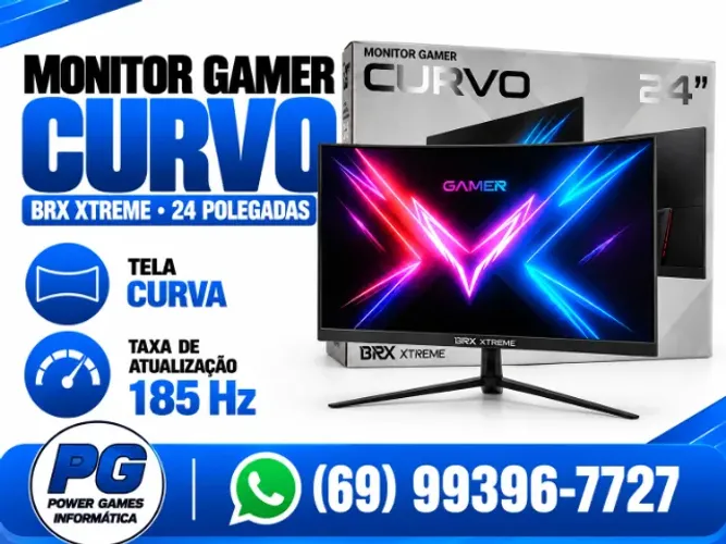 MONITOR GAMER CURVO 185 HZ NOVO SOMOS LOJA