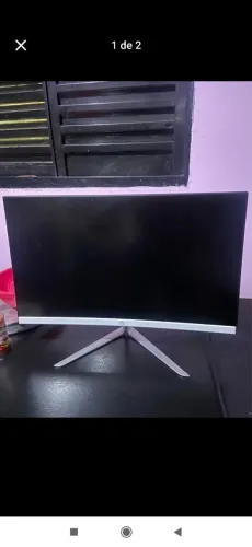 Monitor 23.6 curvo Full hd 75az branco, com borda fina 