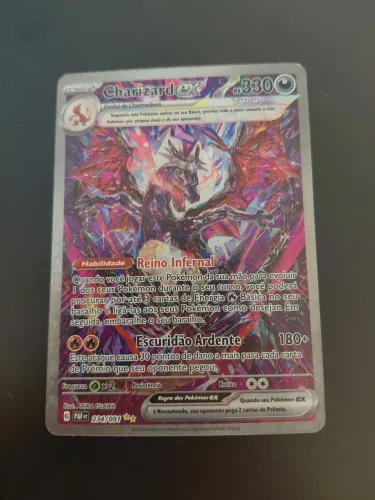 Carta pokemon charizard shiny destinos de paldea