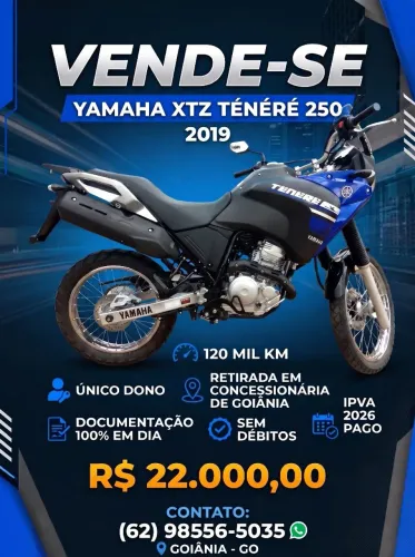XTZ TENERE 250 2019 R$22.000