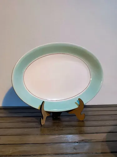travessa antiga porcelanas Santo Eugênio verde antigo antiquario decoração cozinha casa
