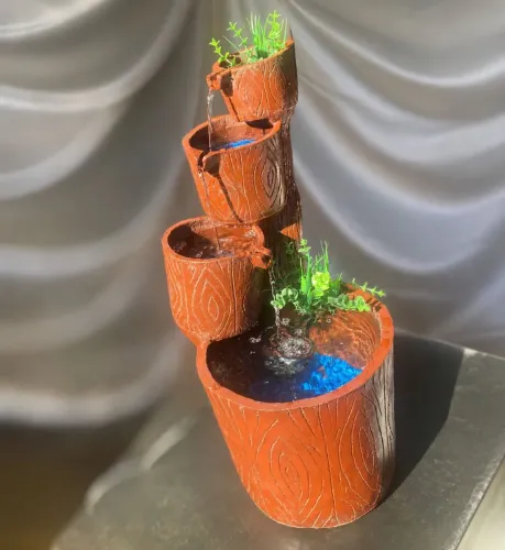 Fonte decoração cascata chafariz 3 quedas 50 cm + Bomba Bivolt