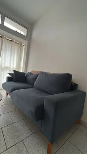 Sofá Living Istambul Em Suede Essencial Estofados Cor Cinza