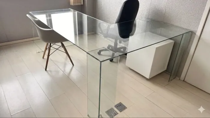 Mesa Executiva de Vidro Grande para Escritório ou Sala de Reunião