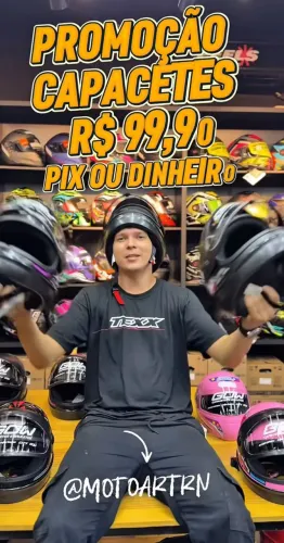 CAPACETE POR R$ 99,90 PIX OU DINHEIRO NA MOTO ART