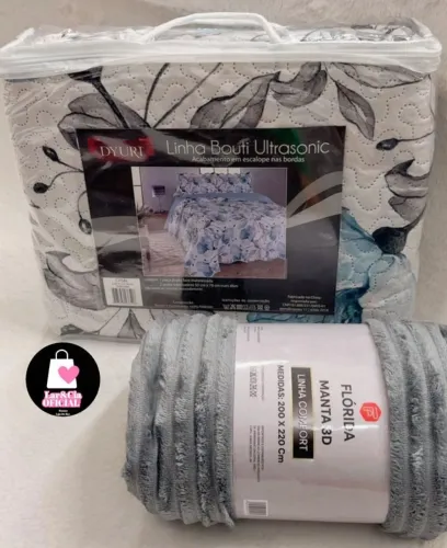 Kit manta+ colcha casal com entrega gratis para maioria dos bairros