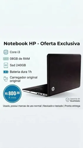 Notebook HP,SSD120GB,08GB