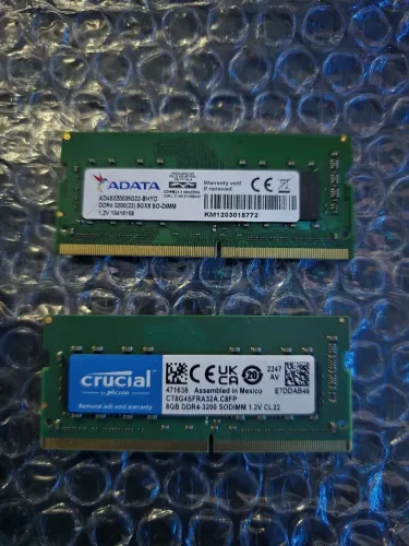 Estou com Duas Memórias DDR4 8Gb 3200MHZ Notebook disponível