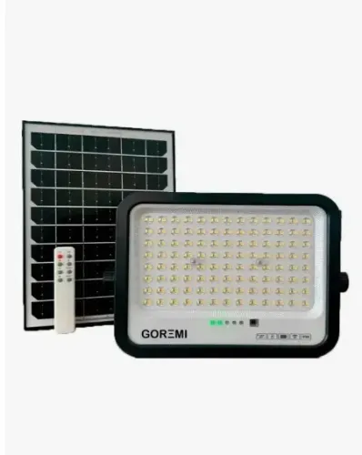 Refletor Led Solar 200w 6500k A Prova D'agua Bf Preto Goremi