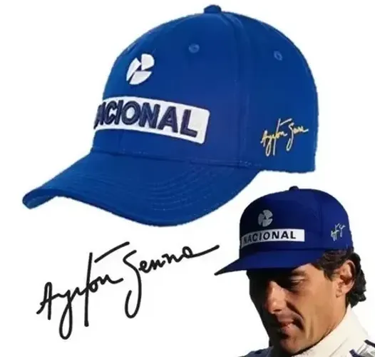 Boné do Ayrton Senna Nacional Azul - Produto novo