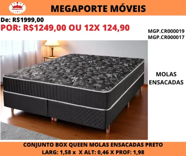 Conjunto Box Queen Size Molas Ensacadas