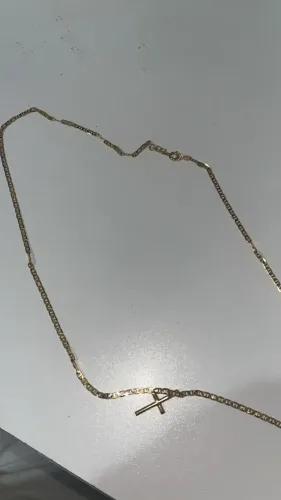 530613 Cordão Rommanel folheado a ouro fio diamantado 50 cm 