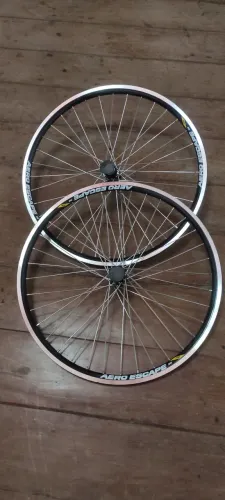 Par de roda montada bicicleta 26 x 1.1/2 Raio grosso INOX cubo de rolamento Aro Aero Escap