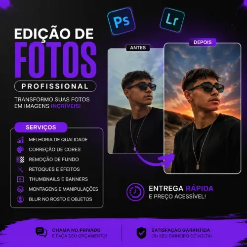 Editor de Fotos Profissional | Edição para Instagram, YouTube, TikTok e Fotos Pessoais