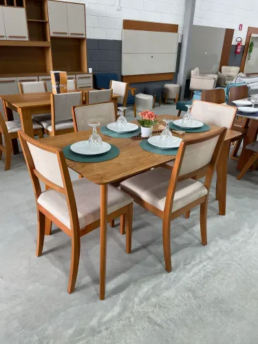 MESA LAMINADA 1,40m 4 CADEIRAS TELADAS 