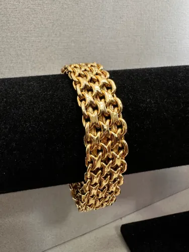 Bracelete Bismarck de ouro 52.36g 18k procedência garantia eterna