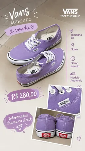 Tênis Vans authentic roxo 