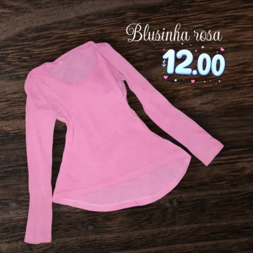 Blusinha rosa mangas longas transparente