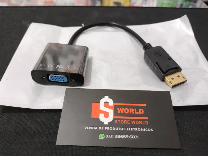 Adaptador Display port para VGA - Produto novo. Loja Store World