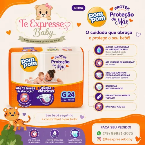 Fralda PomPom G 24 Unidades - Oferta!