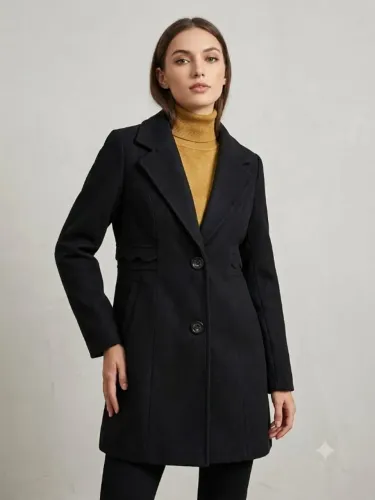 Casaco Sobretudo Parka Longo Lã Batida Feminino P