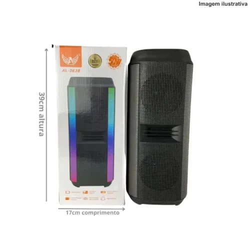 CAIXA DE SOM BLUETOOTH 50W LED RGB ALTOMEX AL-3638