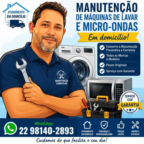Conserto de máquina de lavar e microondas
