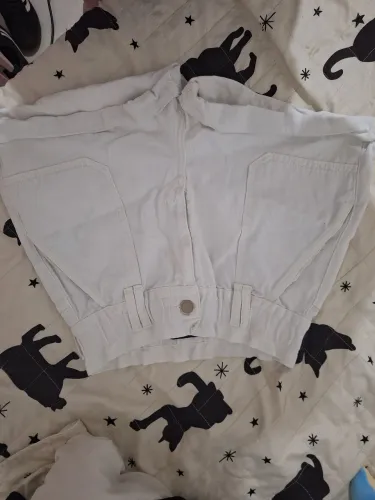 shorts jeans branco cintura alta tam 38