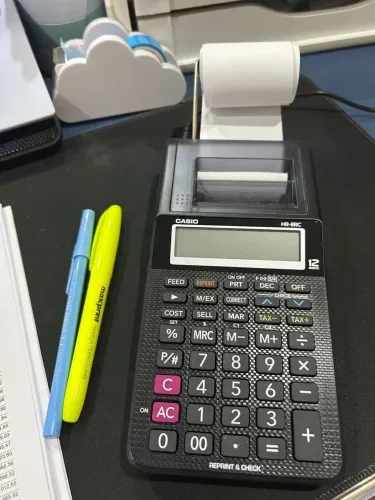 Calculadora Com Bobina HR-8RC-WE-B-DC 12 Dígitos Preta Casio