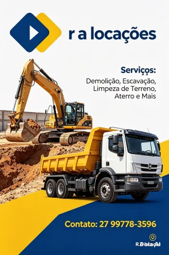 Alugo retroescavadeira e caminhão caçamba