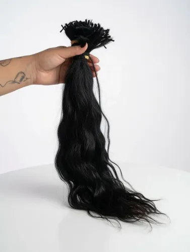 Cabelo humano ondulado - 246g preto