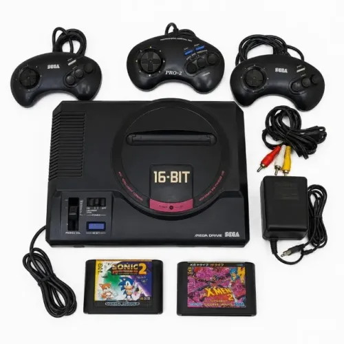 Mega Drive Original + Mega Drive Extra + 3 Controles + 2 Jogos