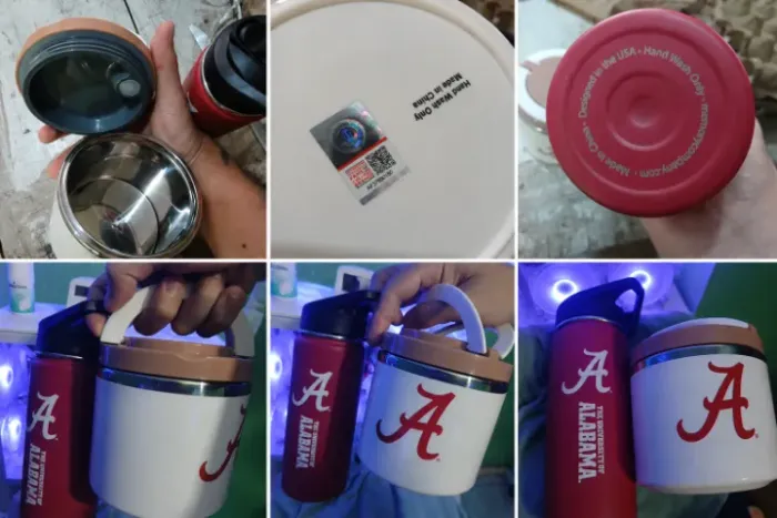 Garrafa de água NCAA de 510 g com recipiente de armazenamento de alimentos de 623 gORIGINA