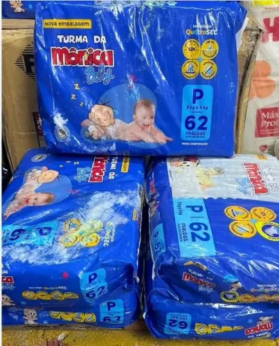 Kit com 11 Pacotes de Fraldas Variadas- Pampers/ Huggies e Turma da Mônica