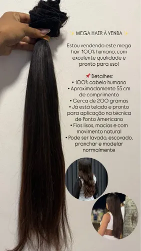 Mega Hair 100% Cabelo Humano - 55cm - 200g 