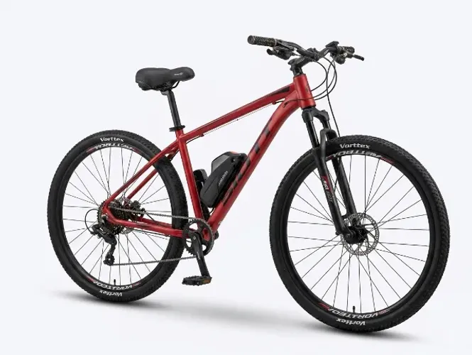 Bicicleta Aro 29 Vermelha Freio a Disco e Suspensão