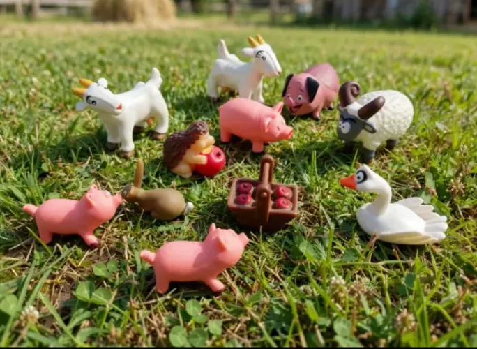 coleção miniaturas de animais coelho ovelha porco