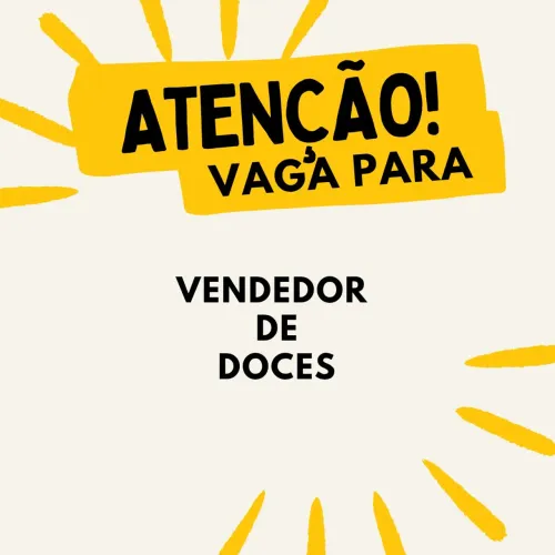 Vaga para Vendedor de Doces - Centro do Rio