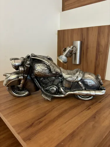 Escultura decorativa Moto Vintage - Estilo Retrô/Industrial