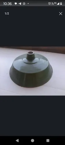 Cuba para luminária em ferro esmaltado