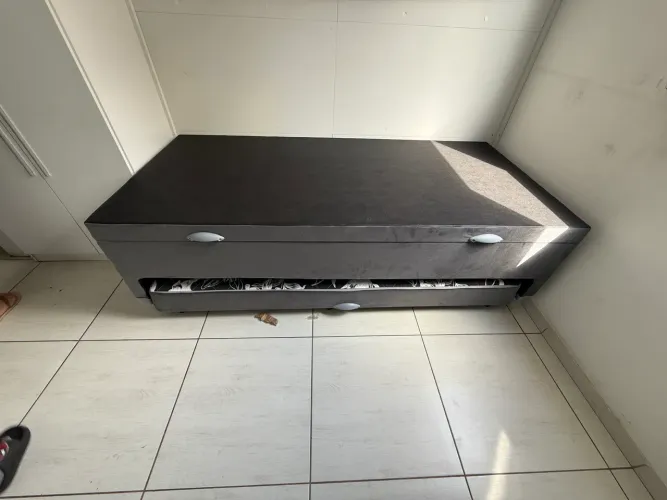 Cama baú bicama Box 3 em 1 com auxiliar