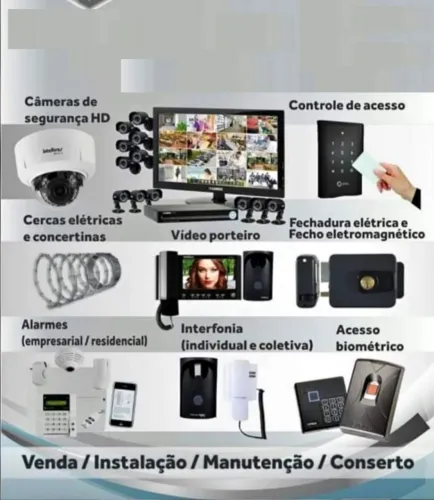 faço Instalação e manutenção de Interfone, camera de vigilancia,alarme,video porteiro