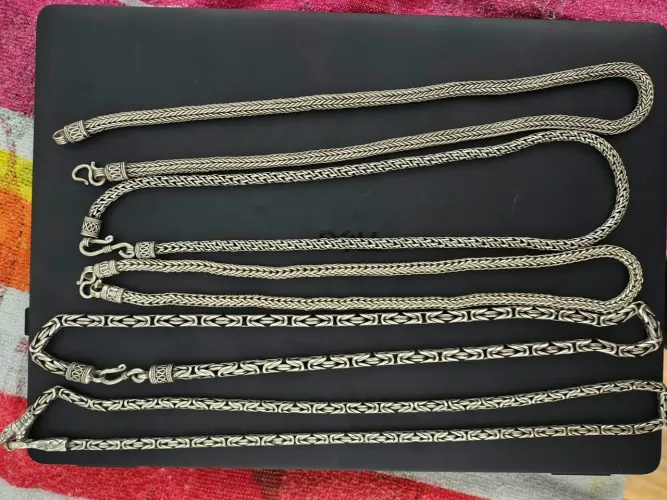 Corrente pulseira prata bali