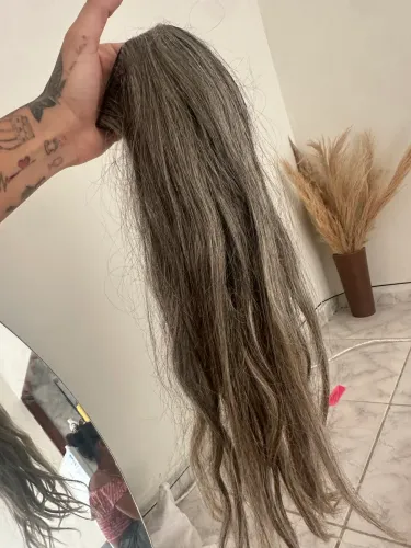 Cabelo humano com mechas 