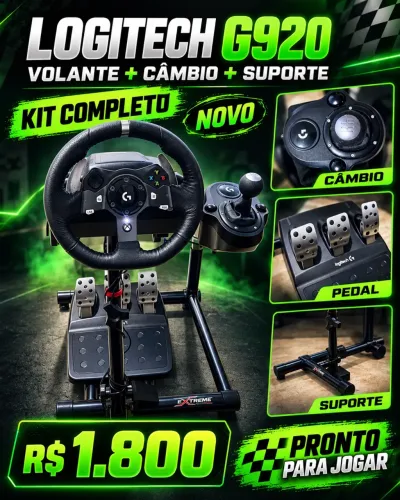 Volante Logitech + cambio + suporte